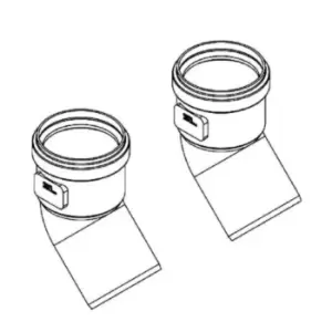 Image of Ideal V3 High Level Flue 45 Deg Elbow Pair 203230 - 207764