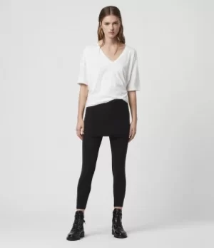 Image of AllSaints Womens Cotton Essential Raffi Leggings, Black, Size: M