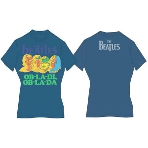 Image of The Beatles - Ob-La-Di Womens Large T-Shirt - Blue