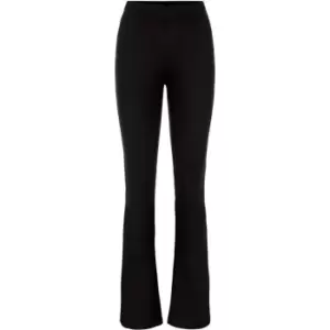 image of Pieces Rib Jersey Flare Trouser - Black