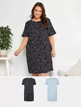 Image of Yours 2 Pack Sleeptee Blue & Navy Solar Sky, Blue, Size 14-16, Women