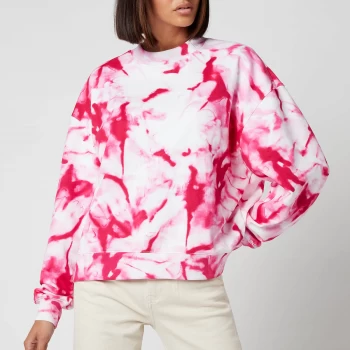 Image of Calvin Klein Jeans Womens Marble AOP Crew Neck - Cerise Marble AOP - M