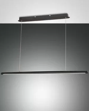 Image of Mason LED Integrated Pendant Ceiling Light Light Black Glass