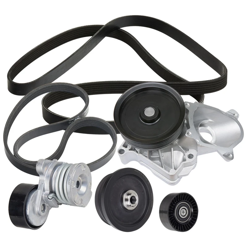 Image of RIDEX 4172P0048 Water Pump + V-Ribbed Belt Kit with water pump, Check alternator freewheel clutch & replace if necessary Water Pump + V-Ribbed Belt K