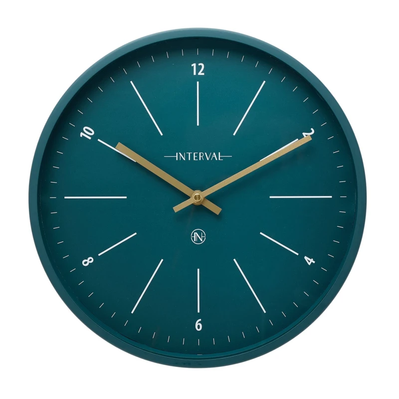 Image of Interval Metal Wall Clock 32cm - Emerald Emerald unisex