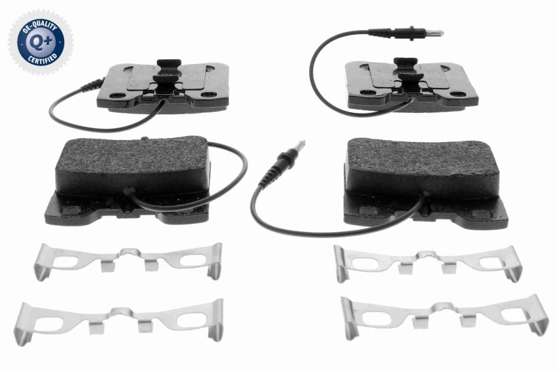 Image of VAICO V22-0068 Brake pad set Front Axle, incl. wear warning contact, Q+, original equipment manufacturer quality Brake Pad Set,disc brake (402)