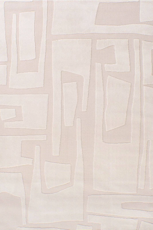 Image of THE RUGS Loft Abstract Living Room Area Rug & Runners Soft Pile in Ivory Size: 80cm x 150cm Ivory Unisex 80cm x 150 cm