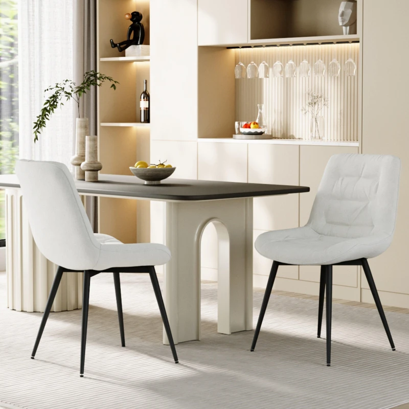 Image of Kabinet UK Teddy Fleece Upholstered Dining Chair White unisex One size