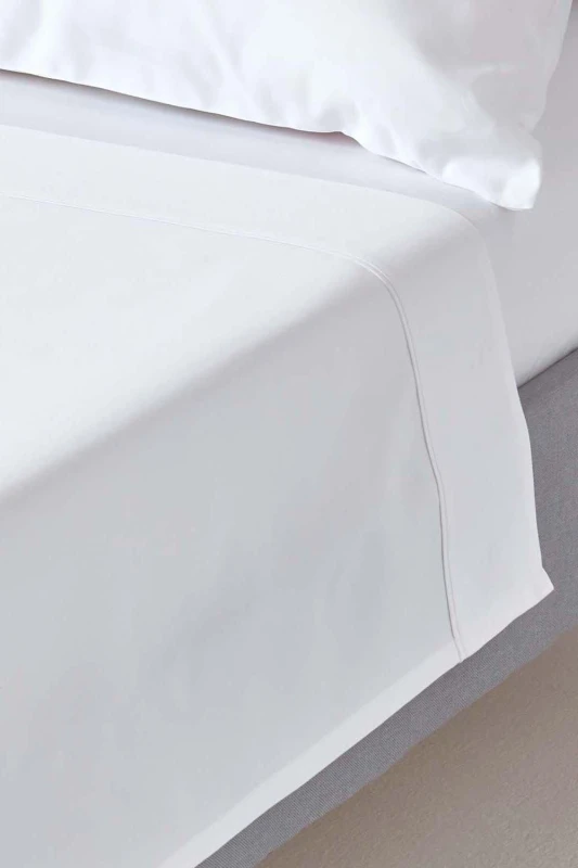 Image of Homescapes White Egyptian Cotton Flat Sheet 1000 Thread Count, Super King