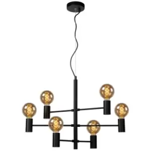 image of Lucide LEANNE - Pendant Light - 6xE27 - Black