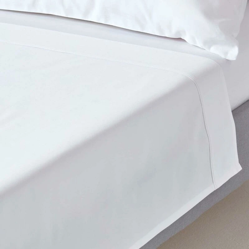 Image of Homescapes White Egyptian Cotton Flat Sheet 1000 Thread Count, Single