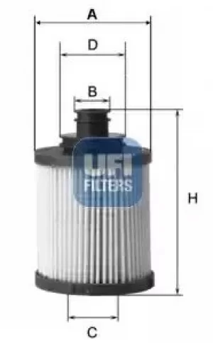 Image of 2511800 UFI Oil Filter Oil Cartridge