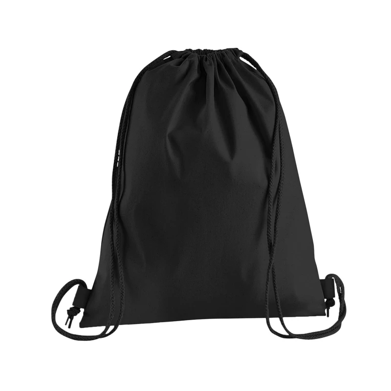 Image of Westford Mill Mens Premium Cotton Drawstring Bag in Black Male
