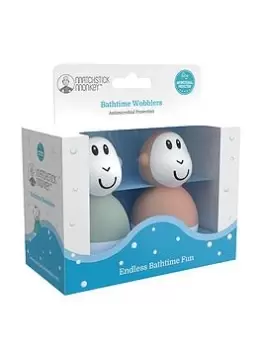 image of Matchstick Monkey Bathtime Wobblers - Mint Green & Dusty Pink