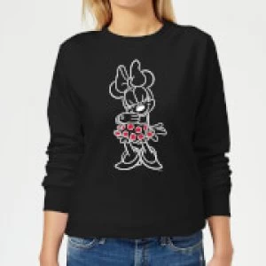 Image of Disney Mini Mouse Line Art Womens Sweatshirt - Black