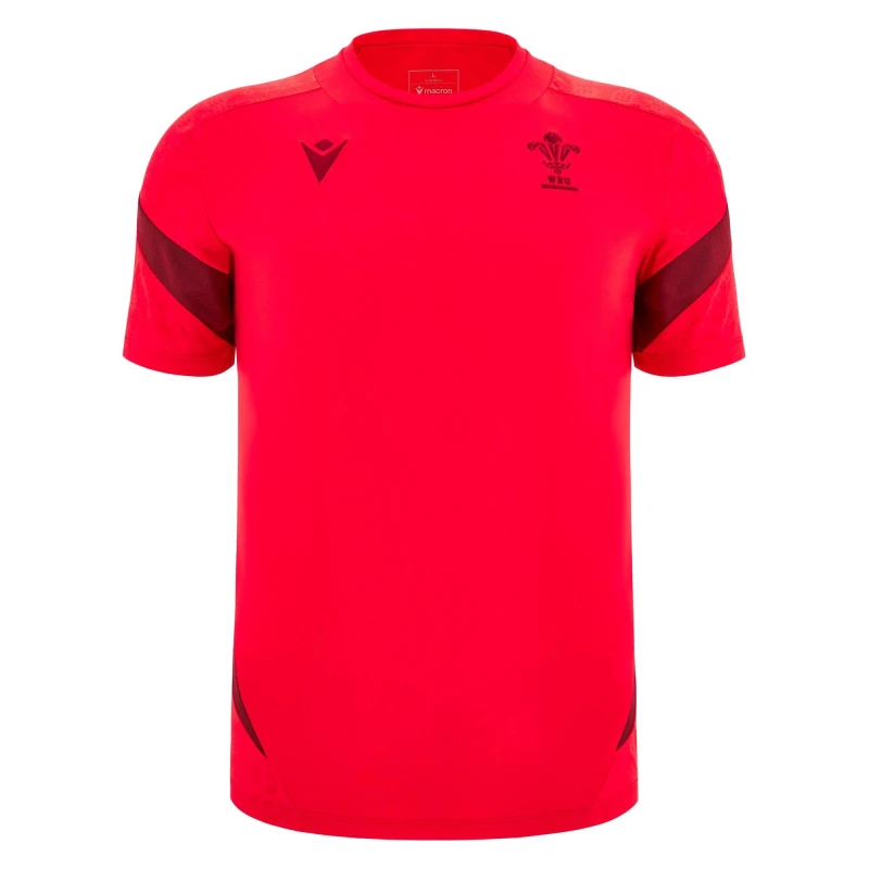 Image of Macron Wales Rugby Training Shirt 2025 Adults Red male Small