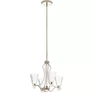 Image of Quintiesse Kichler Kayva Integrated LED Multi Arm Pendant Ceiling Light Polished Nickel, 3000K, IP44