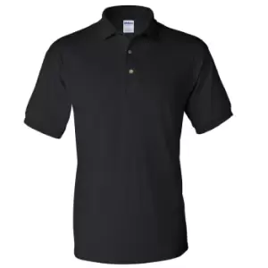 image of Gildan Adult DryBlend Jersey Short Sleeve Polo Shirt (3XL) (Black)