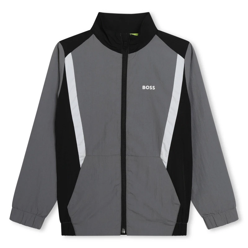 Image of Boss Kids Track Jacket for Juniors Med Grey 036 male 10 Yrs