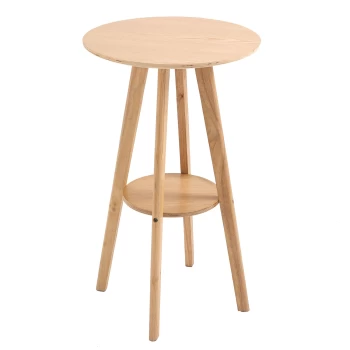 Image of HOMCOM Bar Table Round Cocktail Bistro Table with Wood Legs for Pub, Dining Room, Kitchen & Home bar AOSOM UK