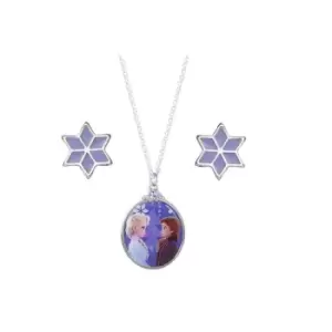 image of Disney Frozen II Blue and purple Enamel Costume Earring and Pendant Set SH00601RL.PH