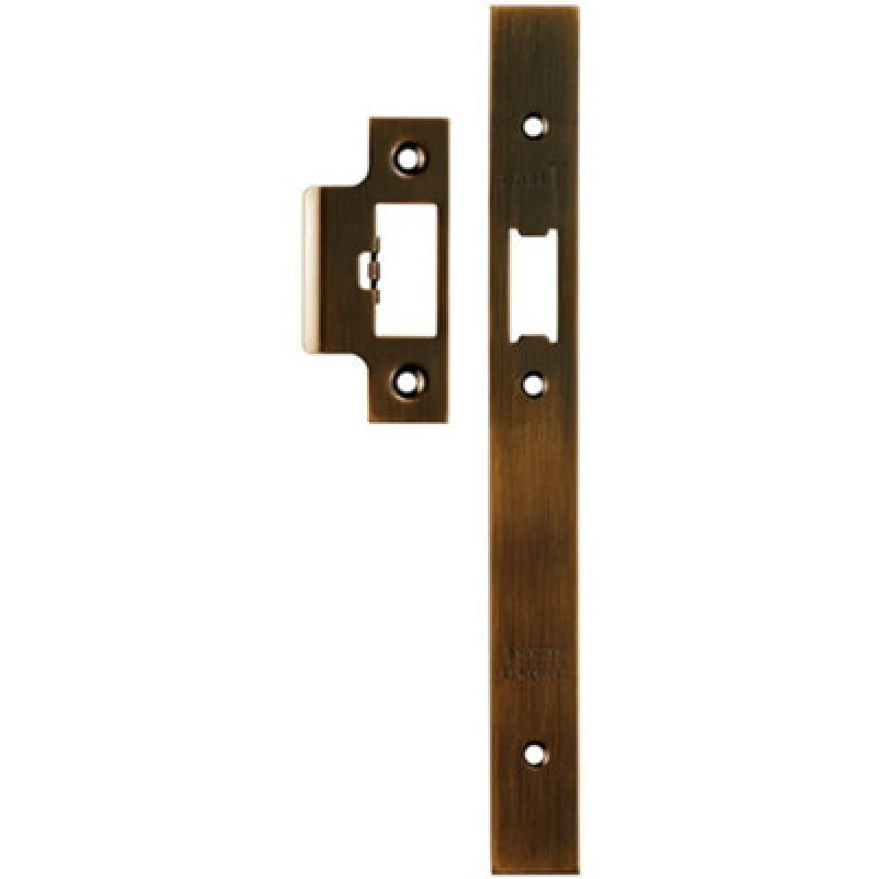 Image of Loops Forend Strike & Fixing Pack Suitable for DIN Security Latch Antique Brass Metallics