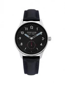 Joules Joules Harrow Navy Dial Black Leather Strap Gents Watch