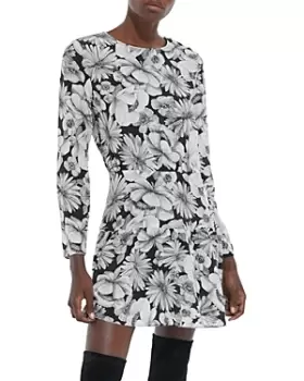 image of The Kooples Romantic Garden Silk Mini Dress