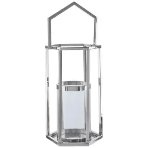 image of Olivia's Luxe Collection - Hexagonal Silver Lantern Large