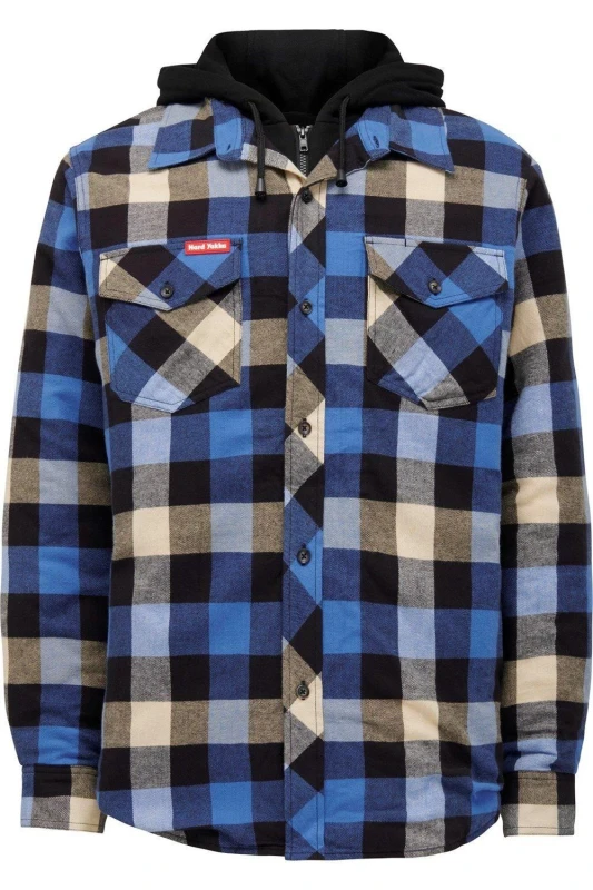 Image of Hard Yakka Quilted Flannel Shacket Blue