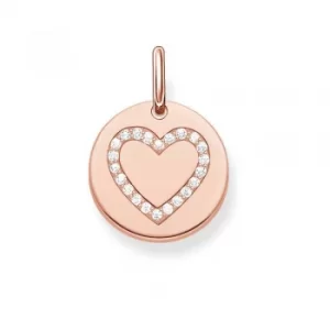 image of THOMAS SABO Ladies Love Bridge Rose Gold Heart Pendant LBPE0005-416-14