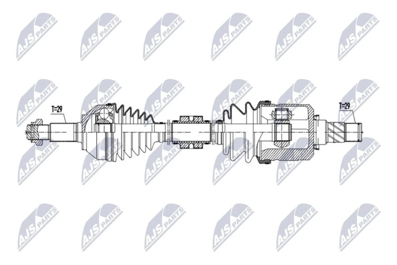 Image of NTY NPW-NS-224 Drive shaft Manual Transmission, Front Axle Left Drive Shaft (13)