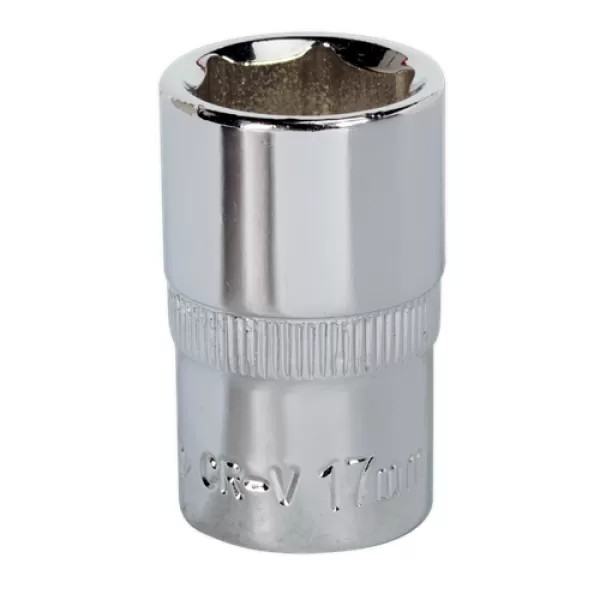 image of Genuine SEALEY SP1217 WallDrive&#174; Socket 17mm 1/2Sq Drive Fully Polished