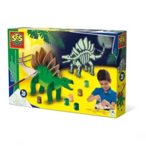 Image of Ses Creative Childrens Wooden Dino Glow-in-the-Dark Kit- Unisex