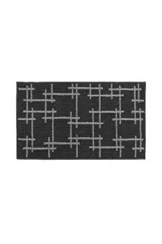 image of Vector Machine Washable Latex Backed Doormat, 50x80cm, Black