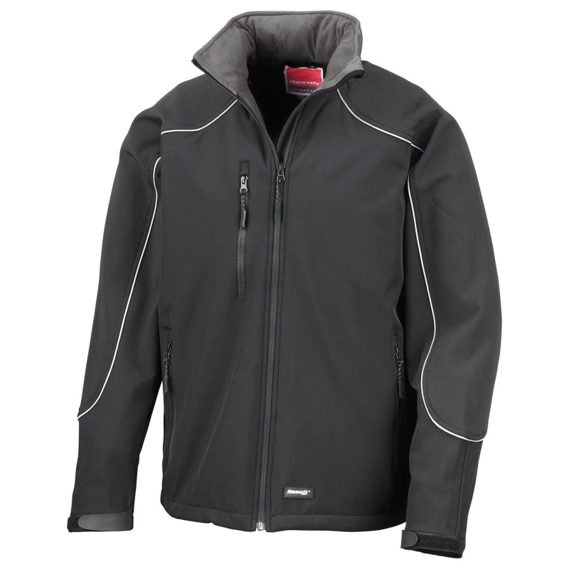 Image of Result Result Men Ice Fell Hooded Soft Shell Jacket in Black Size: Small Black S Male 5063527164957