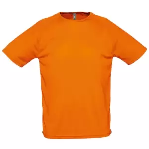 Image of SOLS Mens Sporty Short Sleeve Performance T-Shirt (L) (Neon Orange)