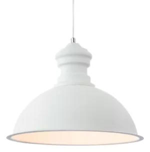 Image of Aztec 1 Light Dome Ceiling Pendant Rough Sand White, E27