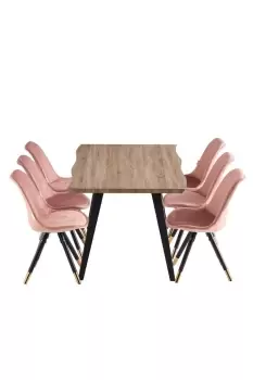 image of 'Sofia Rocco' LUX Dining Set with a Table & Chairs Set of 6