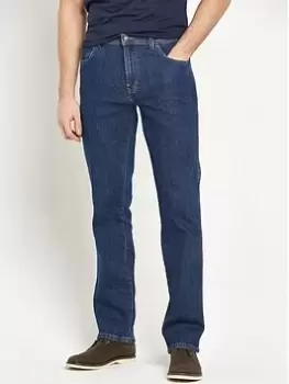 image of Wrangler Texas Straight Jean - Dark Stone Wash, Darkstone, Size 32, Inside Leg L=34", Men