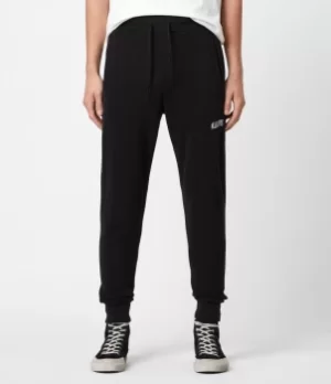 Image of AllSaints Mens State Slim Cuffed Sweatpants, Jet Black, Size: XS