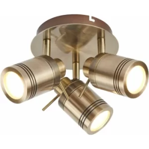 image of Samson ceiling light, antique brass, 3 bulbs