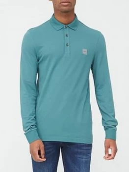 image of Hugo Boss Passerby Long Sleeve Polo Shirt Open Green Size L Men