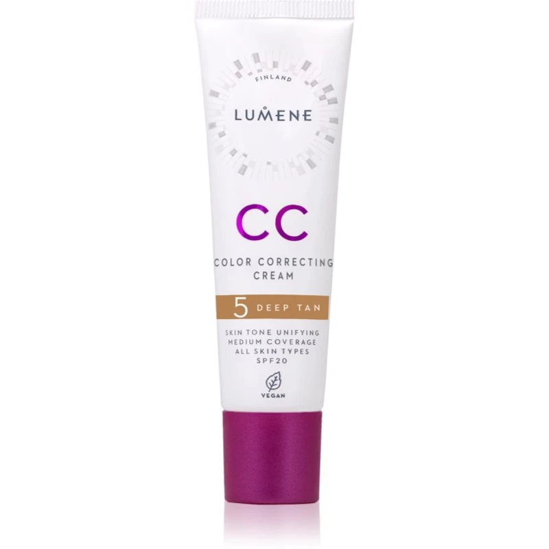 Image of Lumene CC Color Correcting Cream CC cream for even skin tone SPF 20 shade 5 Deep Tan (Warm) 30ml