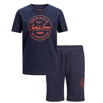 image of Jack and Jones Shark T Shirt and Shorts Set - Navy