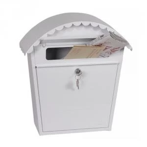 image of Phoenix Clasico Front Loading Mail Box MB0117KW in White with Key Lock