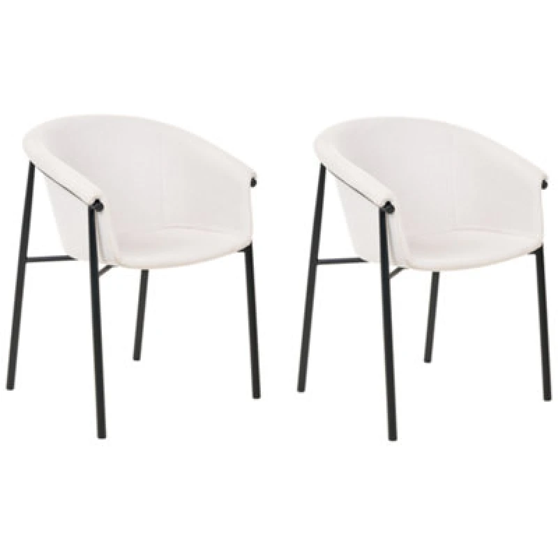 Image of Beliani Set Of 2 Dining Chairs Ames Light Beige