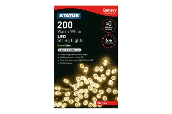 Image of Status Vienna 200 LED String Lights - Warm White, 16.3m