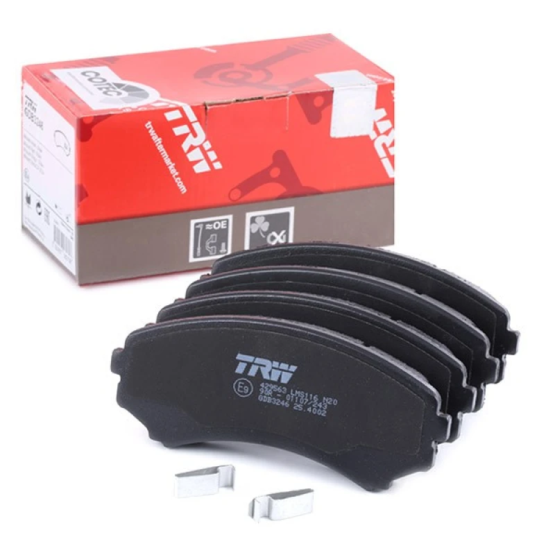 Image of TRW GDB3246 Brake pad set not prepared for wear warning indicator, with accessories Brake Pad Set,disc brake (402)