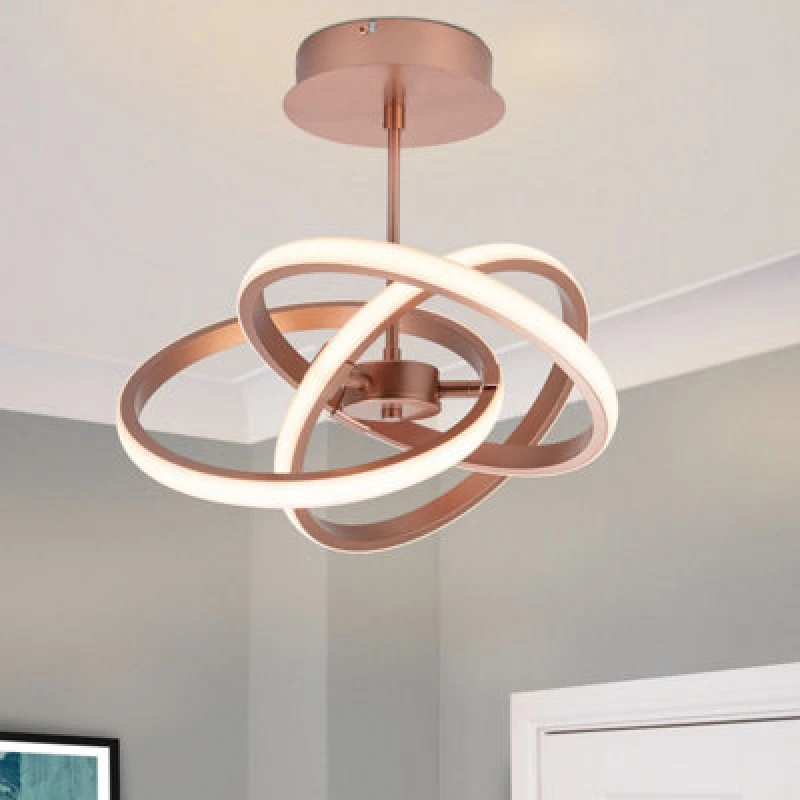 Image of Cosylyte Ridgley 3 Ring Integrated Led, Modern Ceiling/pendant Light- Copper